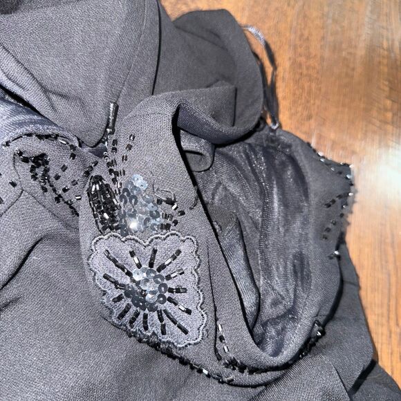 Cache Black Beaded Evening Gown | Size 12 | Formal Dress - Picture 6 of 6